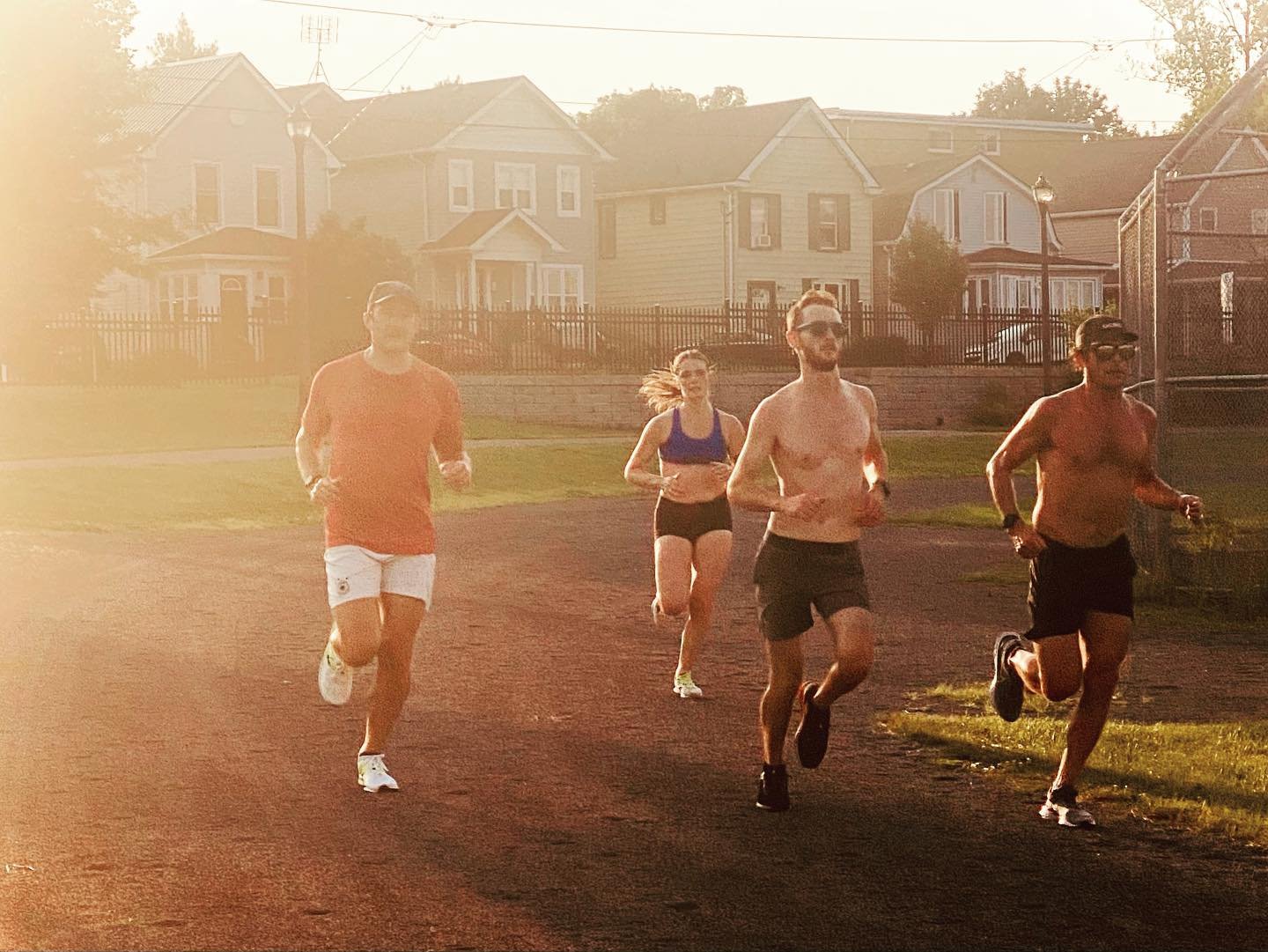 Runners training together in Kingston, Ontario